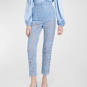 Dolce & Gabbana Cordonetto Lace Straight Leg Ankle Pant Light Purple 48IT 12US